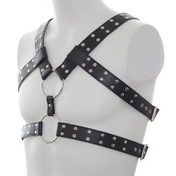 mens sexy bondage double belt chest harness